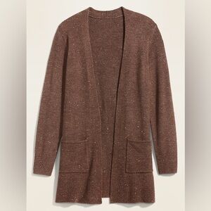 Cozy Long-Line Open-Front Sweater in Chocolate Brown